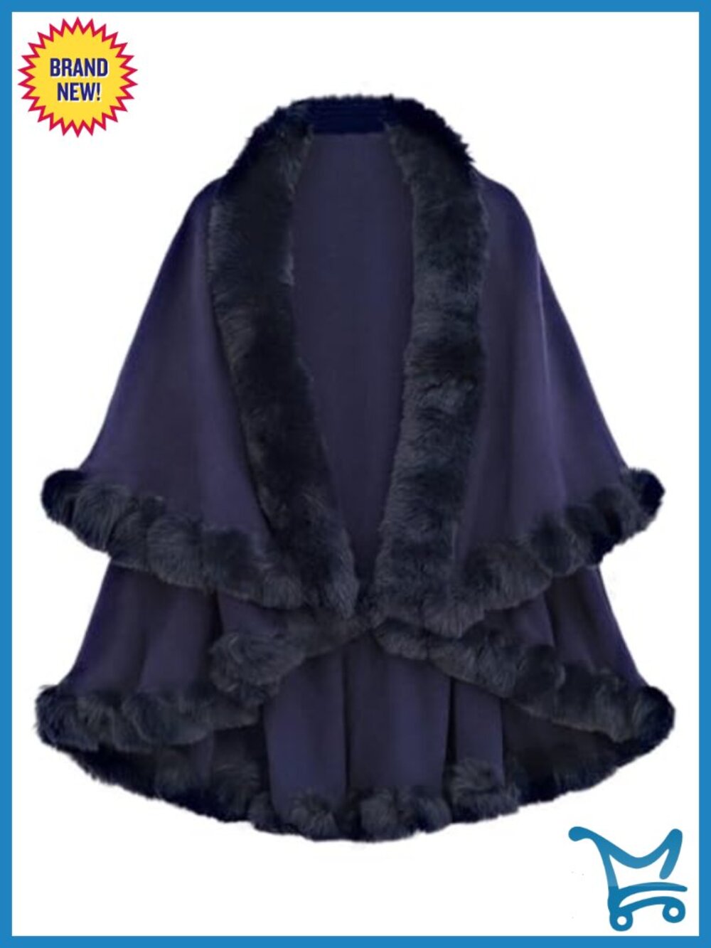 Faux Fur Shawl Wrap Women Winter Warm Knit Cardigan Bridal Cover Up